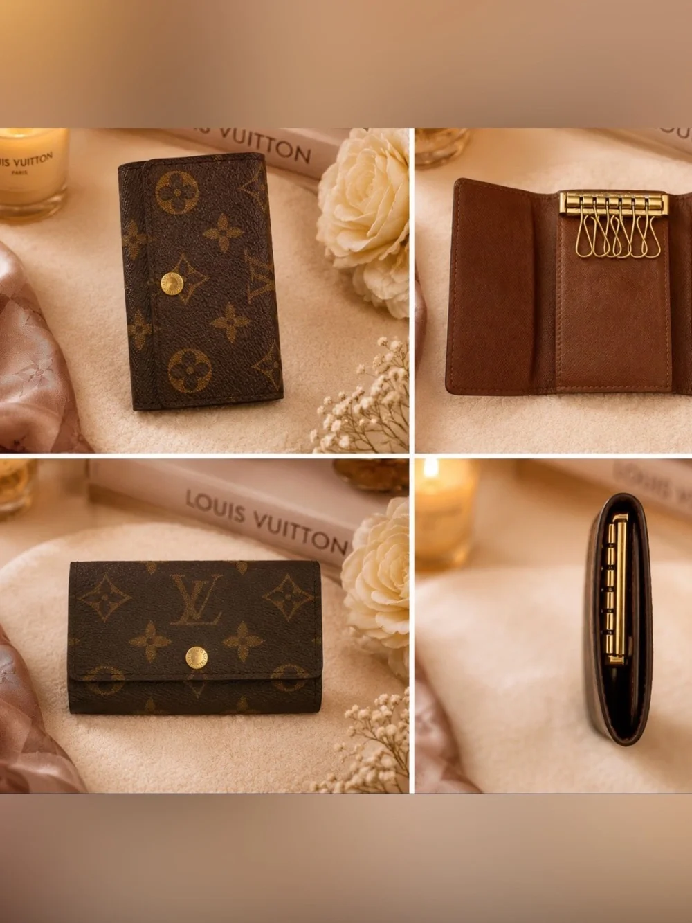 Louis Vuitton Monogram Canvas Brown and Gold Key Holder